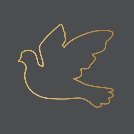 golden dove of peace icon- vector illustrationのイラスト素材