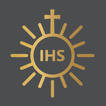 golden holy communion icon- vector illustrationのイラスト素材