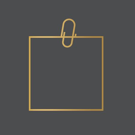 gold paper clip attachment icon- vector illustrationのイラスト素材