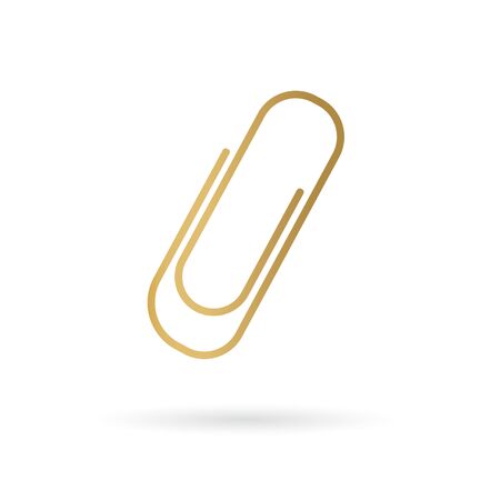 gold paper clip attachment icon- vector illustrationのイラスト素材