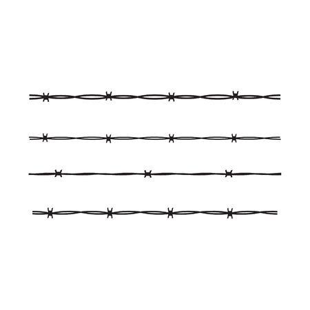 set of barbed wire- vector illustrationのイラスト素材