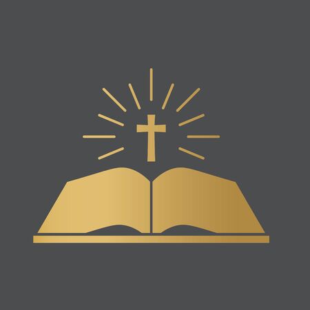 open bible book icon- vector illustrationのイラスト素材