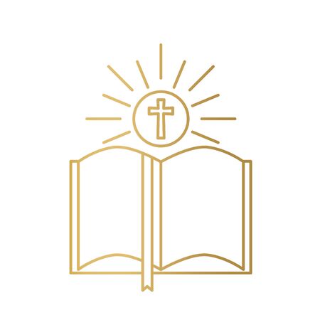 open bible book icon- vector illustrationのイラスト素材