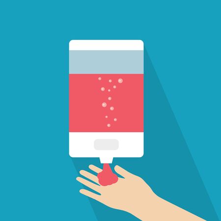 soap dispenser with hand -vector illustrationのイラスト素材
