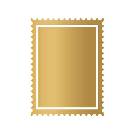 golden postage stamp frame icon- vector illustrationのイラスト素材