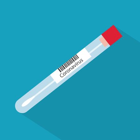 coronavirus cotton swab test tube- vector illustrationのイラスト素材