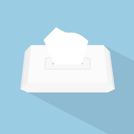box with wet disposable napkins- vector illustrationのイラスト素材