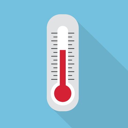 white thermometer icon- vector illustration