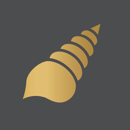 golden seashell icon - vector illustrationのイラスト素材