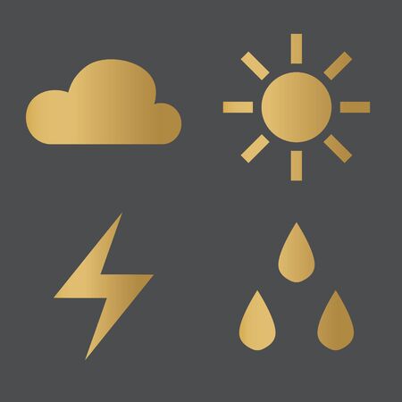 golden weather icons- vector illustrationのイラスト素材