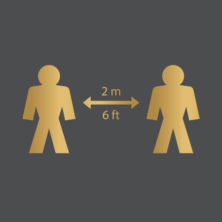 social distance due to coronavirus pandemic- vector illustrationのイラスト素材