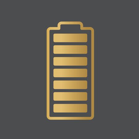golden full battery icon- vector illustrationのイラスト素材