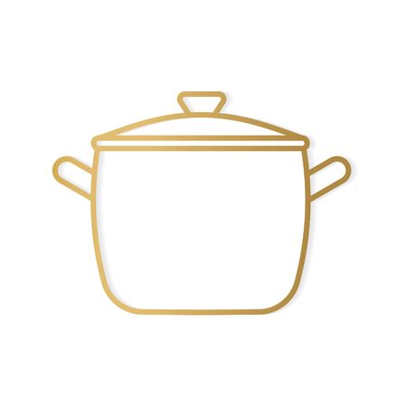 golden cooking pot icon- vector illustrationのイラスト素材