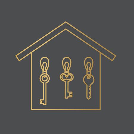 golden key hanger icon- vector illustrationのイラスト素材