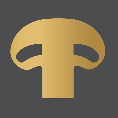 golden mushroom slice- vector illustrationのイラスト素材