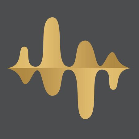 gold sound wave pattern- vector illustrationのイラスト素材