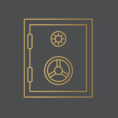 golden safe icon- vector illustrationのイラスト素材