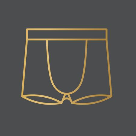 golden pants boxer shorts icon - vector illustrationのイラスト素材