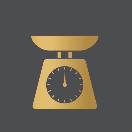 golden kitchen scale weight icon - vector illustrationのイラスト素材
