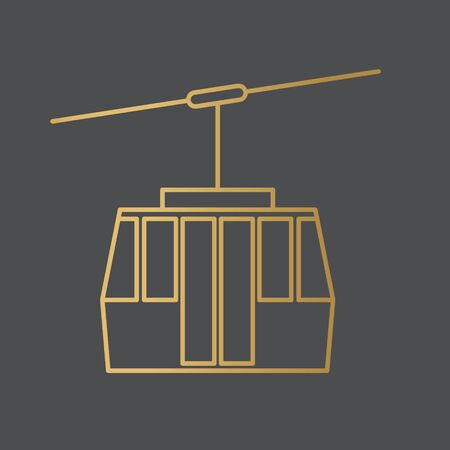 golden funicular railway icon - vector illustrationのイラスト素材