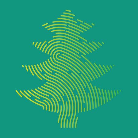 christmas tree filled with fingerprint pattern - vector illustrationのイラスト素材
