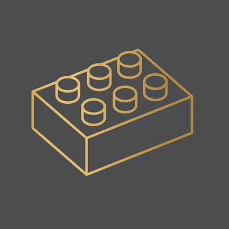 golden construction brick block toy icon - vector illustrationのイラスト素材