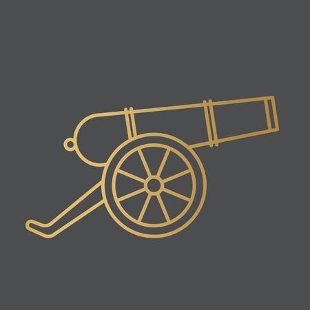 golden cannon icon- vector illustrationのイラスト素材