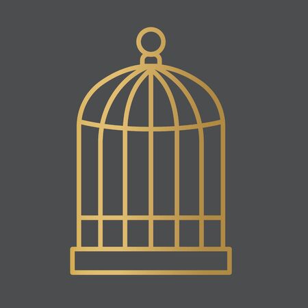 crossed bird cage icon- vector illustrationのイラスト素材