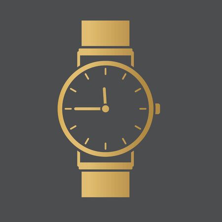 golden watch icon- vector illustrationのイラスト素材