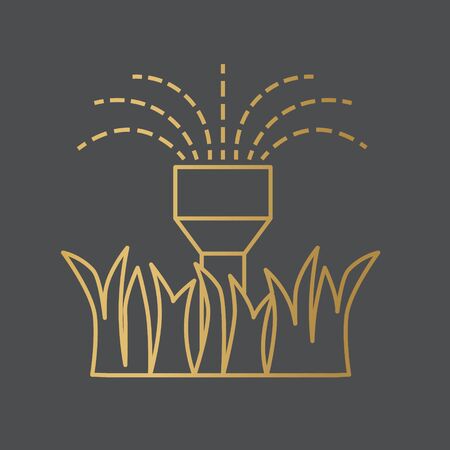 golden garden sprinkler icon- vector illustrationのイラスト素材