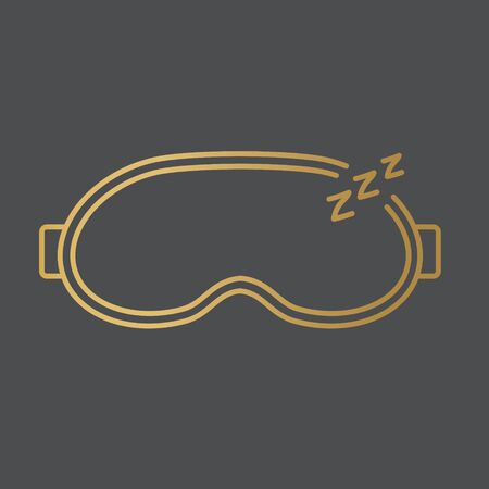 golden sleep mask icon - vector illustrationのイラスト素材