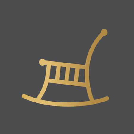 golden rocking chair icon- vector illustrationのイラスト素材