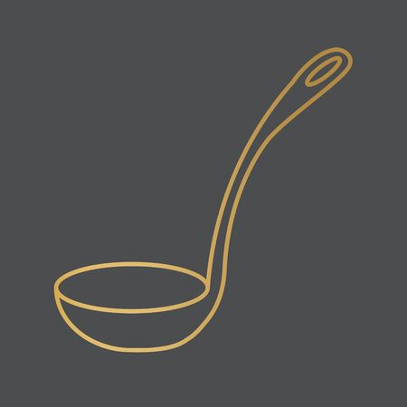 golden kitchen soup ladle icon- vector illustrationのイラスト素材