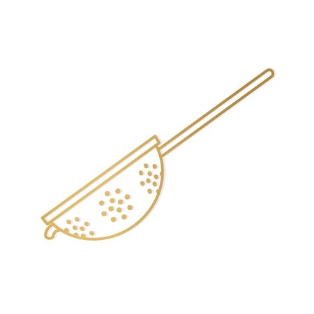 golden kitchen colander icon- vector illustrationのイラスト素材