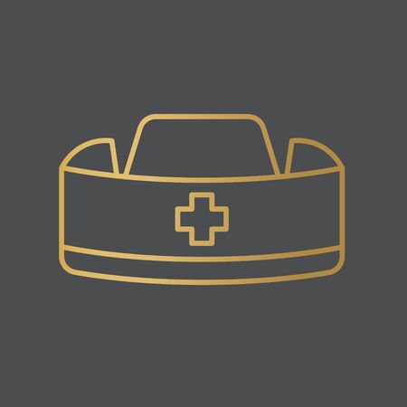 golden nurse hat icon- vector illustrationのイラスト素材