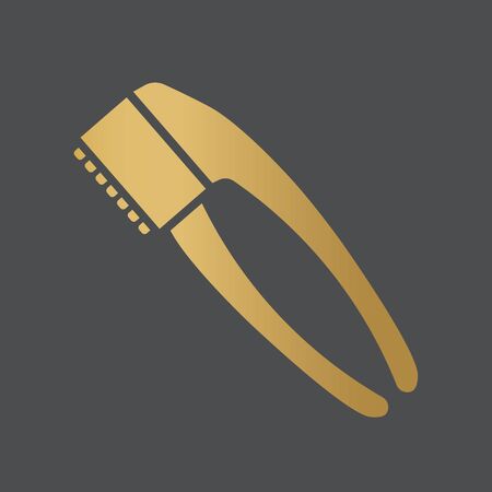 golden hand garlic press squeezer iconのイラスト素材