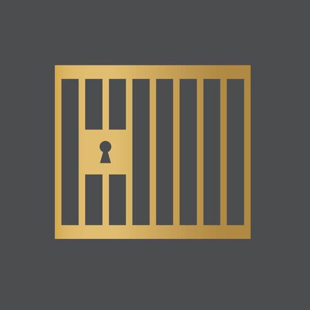 golden prison bars icon- vector illustrationのイラスト素材