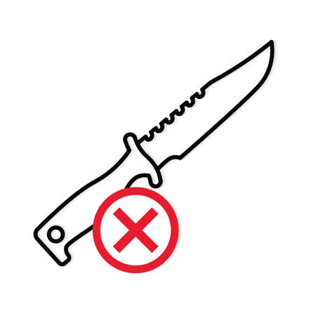 no sharp object, knife icon- vector illustrationのイラスト素材