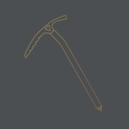 golden mountain hiking ax icon- vector illustrationのイラスト素材