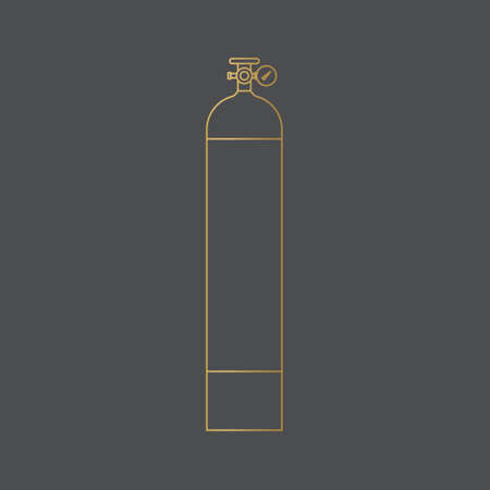 Golden gas cylinder icon vector illustrationのイラスト素材