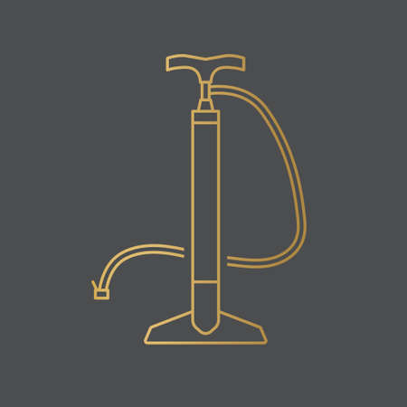 golden air bike manual pump icon- vector illustrationのイラスト素材