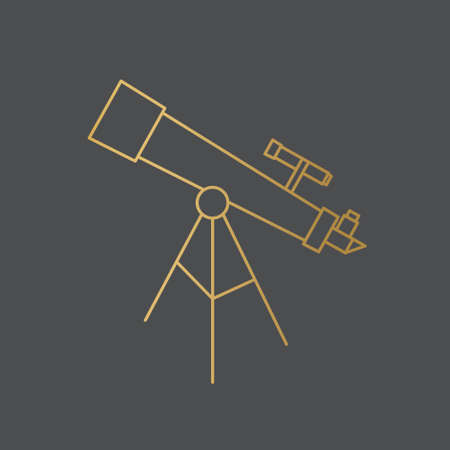 golden telescope icon- vector illustrationのイラスト素材