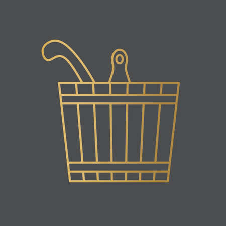 wooden sauna accessories spa icon- vector illustrationのイラスト素材