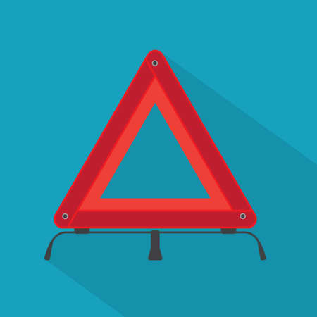 red emergency triangle icon- vector illustration