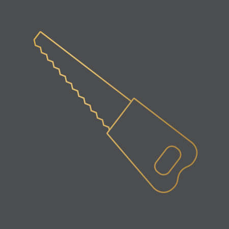 golden hand saw icon - vector illustrationのイラスト素材