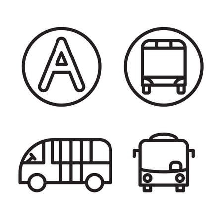 set of bus stop icon - vector illustrationのイラスト素材