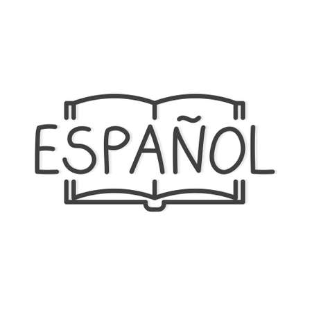 espanol (spanish) and open book, concept of learning spanish language- vector illustrationのイラスト素材