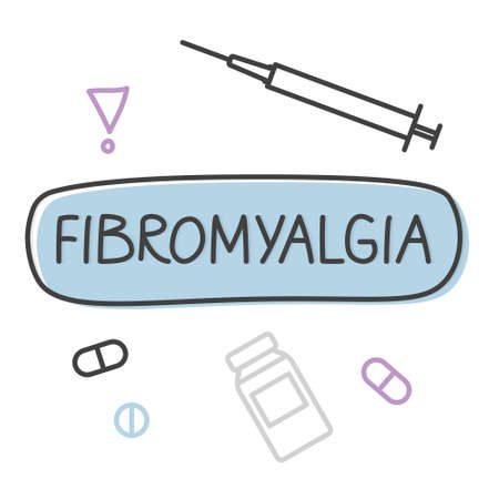 Fibromyalgia disease concept- vector illustrationのイラスト素材