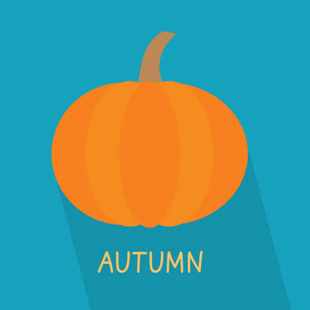 pumpkin with autumn word concept- vector illustrationのイラスト素材
