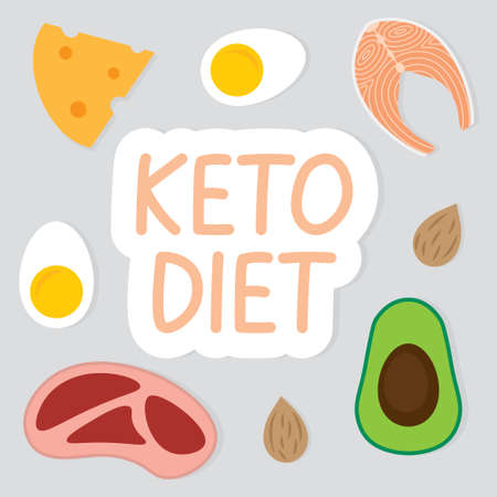 keto diet composition- vector illustrationのイラスト素材